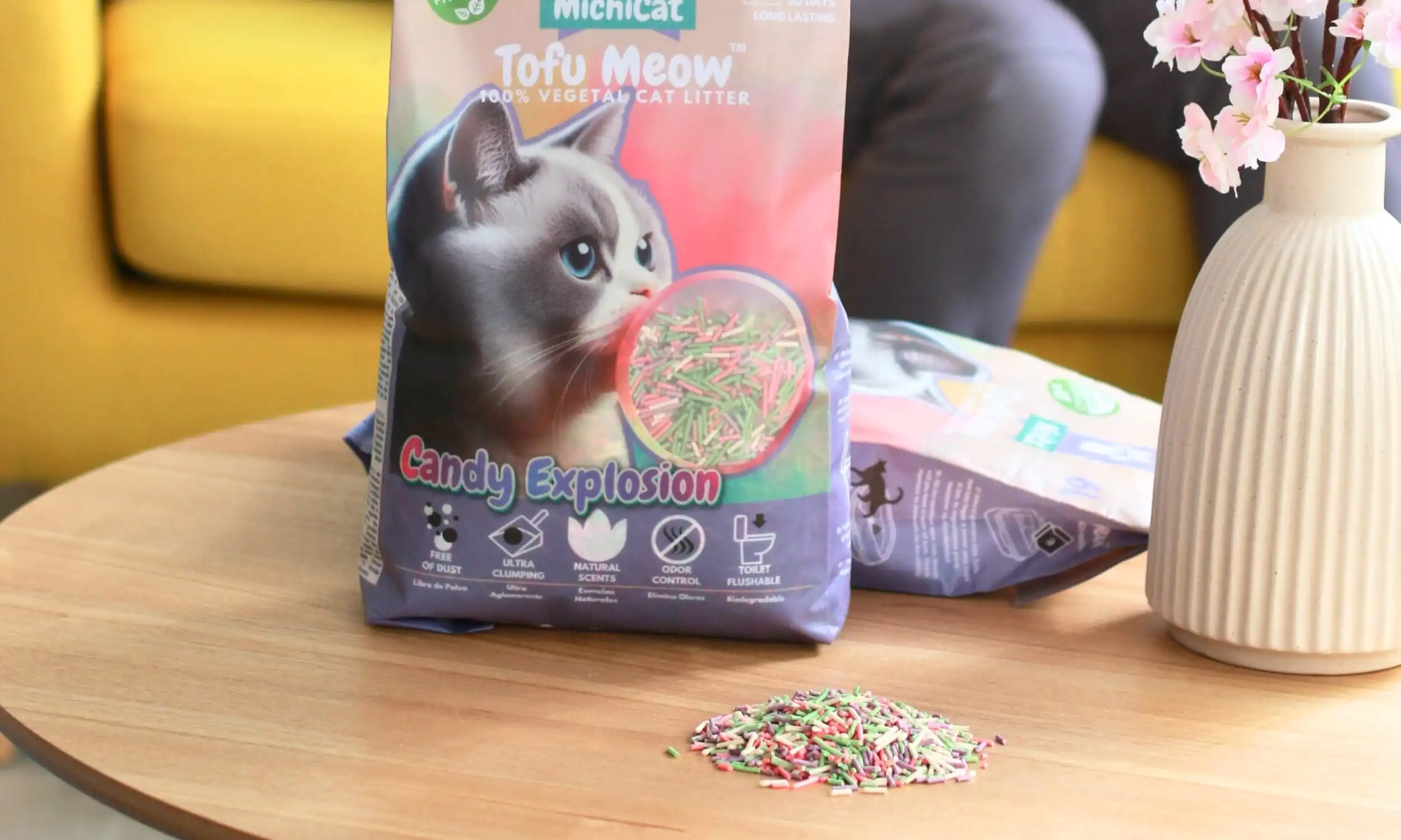 TofuMeow Candy Explosion arena para gatos de tofu de MichiCat