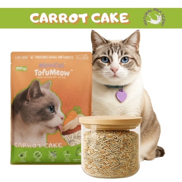 TofuMeow Carrot Cake - Arena para gatos de tofu