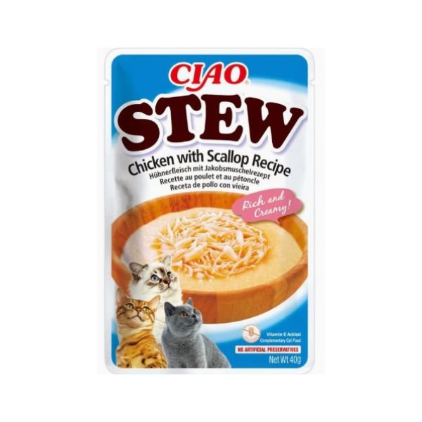 Sobre Churu CAT Chicken Stew sabor Pollo con Vieira de 40g.