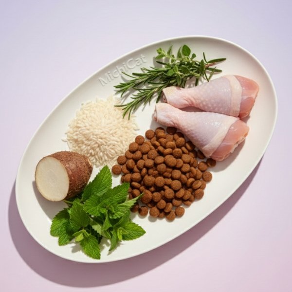 Pollo, arroz y plantas naturales del pienso Dibaq Natural Moments