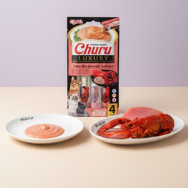 Snack gato Churu CAT LUXURY Atún & Bogavante – premium, crema húmeda