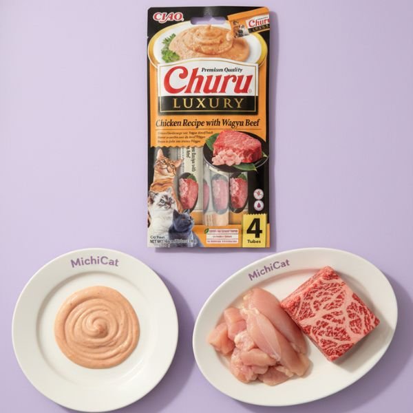 Churu CAT LUXURY Pollo & Wagyu – snack húmedo premium