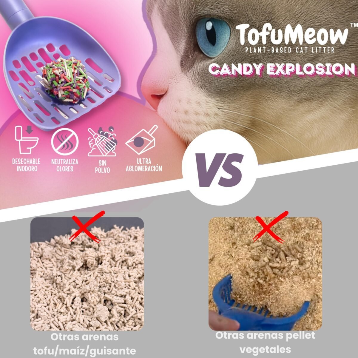 MichiCat Arena de Tofu para Gatos TofuMeow, 12 kg (4x3kg) Arena Aglomerante para Gatos Vegetal Biodegradable, Libre de Polvo, Control de Olores Avanzado, Desechable en WC, Pack Ahorro Larga Duración - Imagen 6