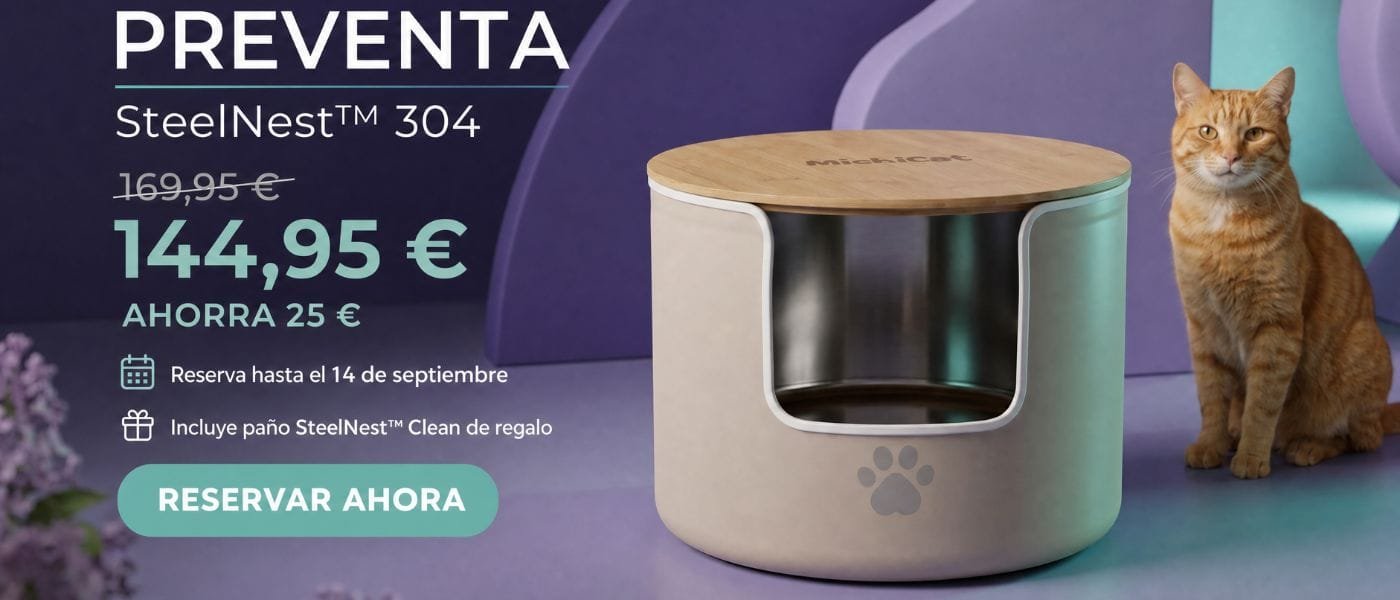 SteelNest™ – Arenero premium de acero inoxidable | MichiCat